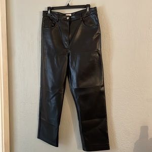 Aritzia Wilfred Black Vegan Leather Pants